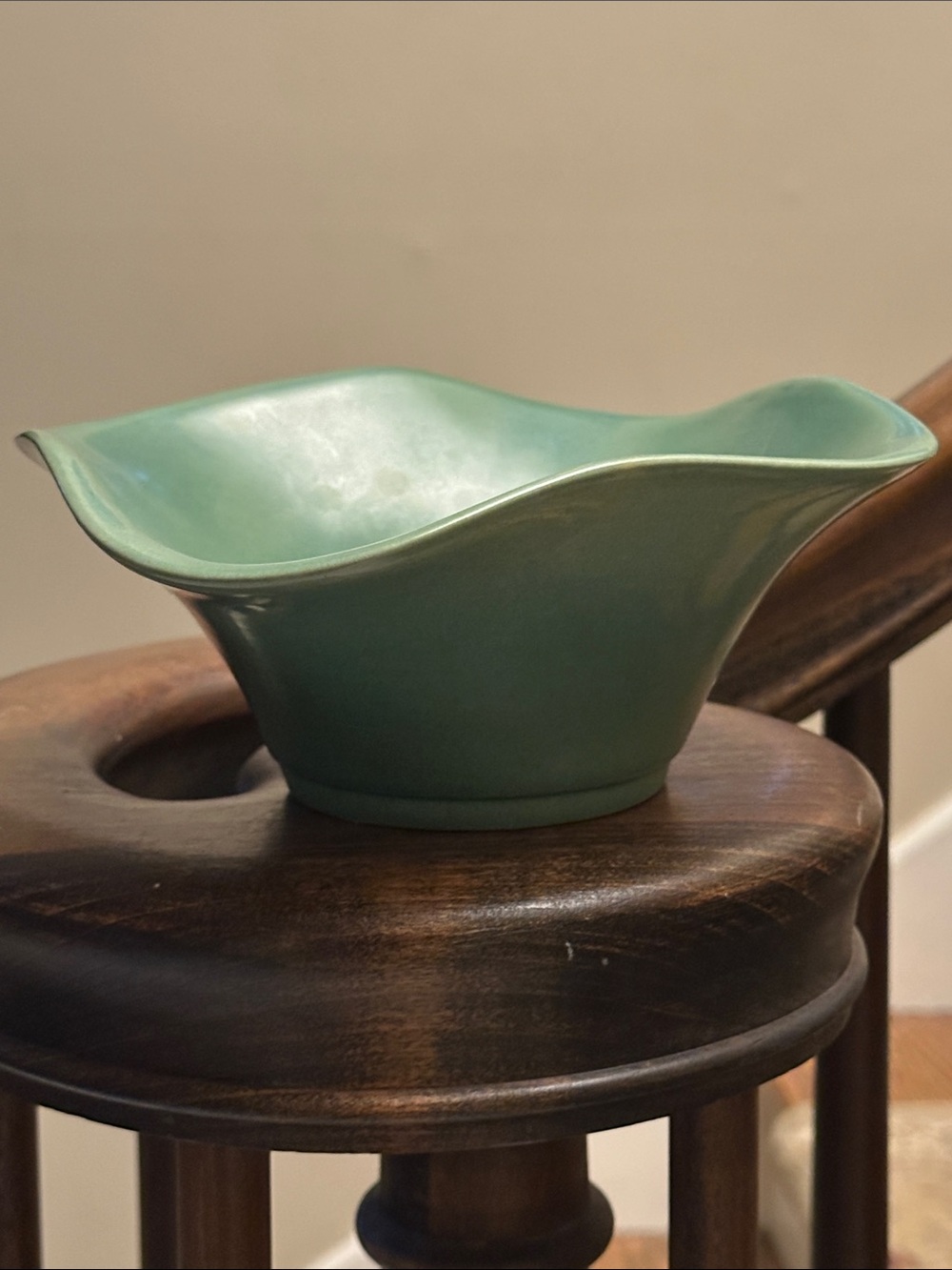 Jade Green Ceramic Decorative Bowl MCM 1960s
